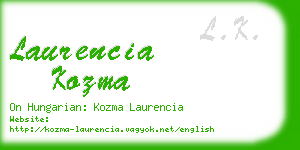 laurencia kozma business card